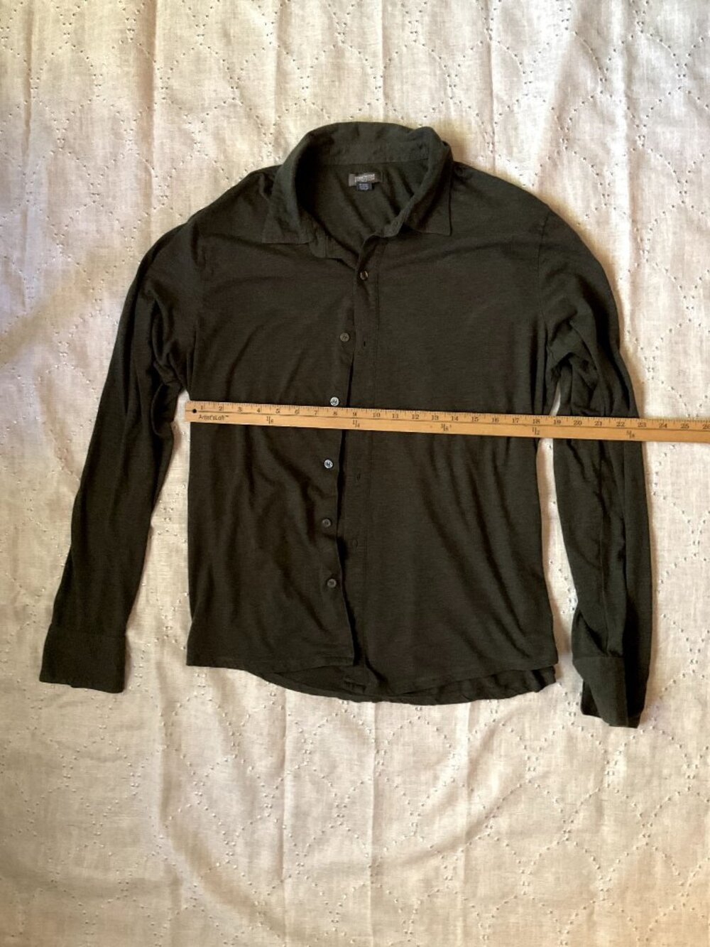 Kenneth Cole Reaction Dark Green Long Sleeve Button-Up Shirt - Size XL